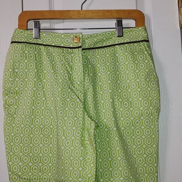 Island Republic lime green white cropped capris  Sz 4 - Picture 3 of 5